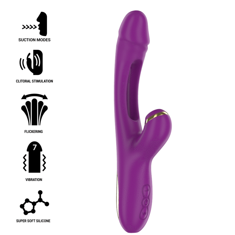 INTENSE - ATENEO VIBRADOR MULTIFUNCI�N RECARGABLE 7 VIBRACI�NES CON LENGUA OSCILANTE Y SUCCIONADOR MORADO