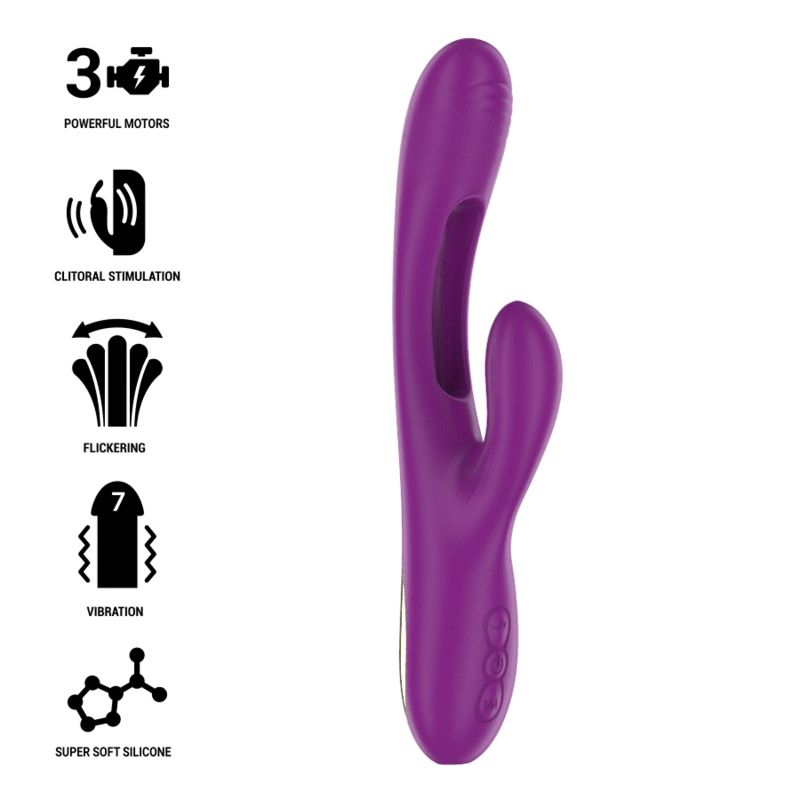 INTENSE - APOLO VIBRADOR MULTIFUNCIN RECARGABLE 7 VIBRACIONES CON LENGUA OSCILANTE MORADO
