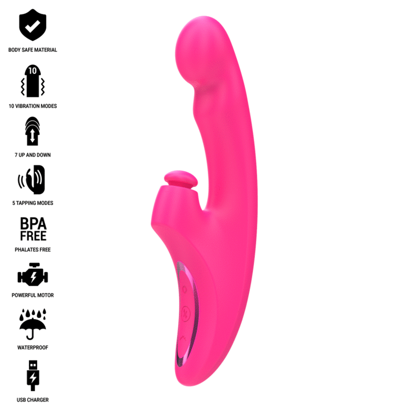 INTENSE - EMI VIBRADOR 13,5 CM MULTIFUNCI�N 3 EN 1 10 VIBRACIONES ROSA