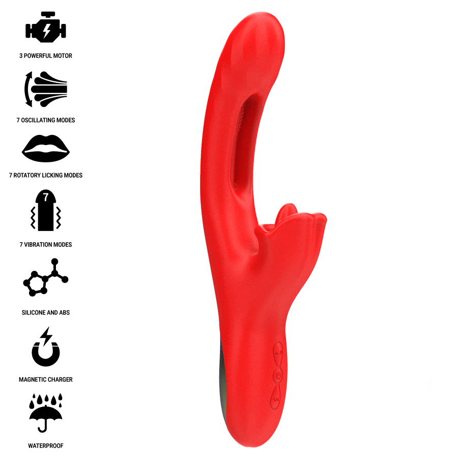 INTENSE - JESSICA VIBRADOR MULTIFUNCIN ESTIMULACIN CLTORIS 24.8 CM ROJO