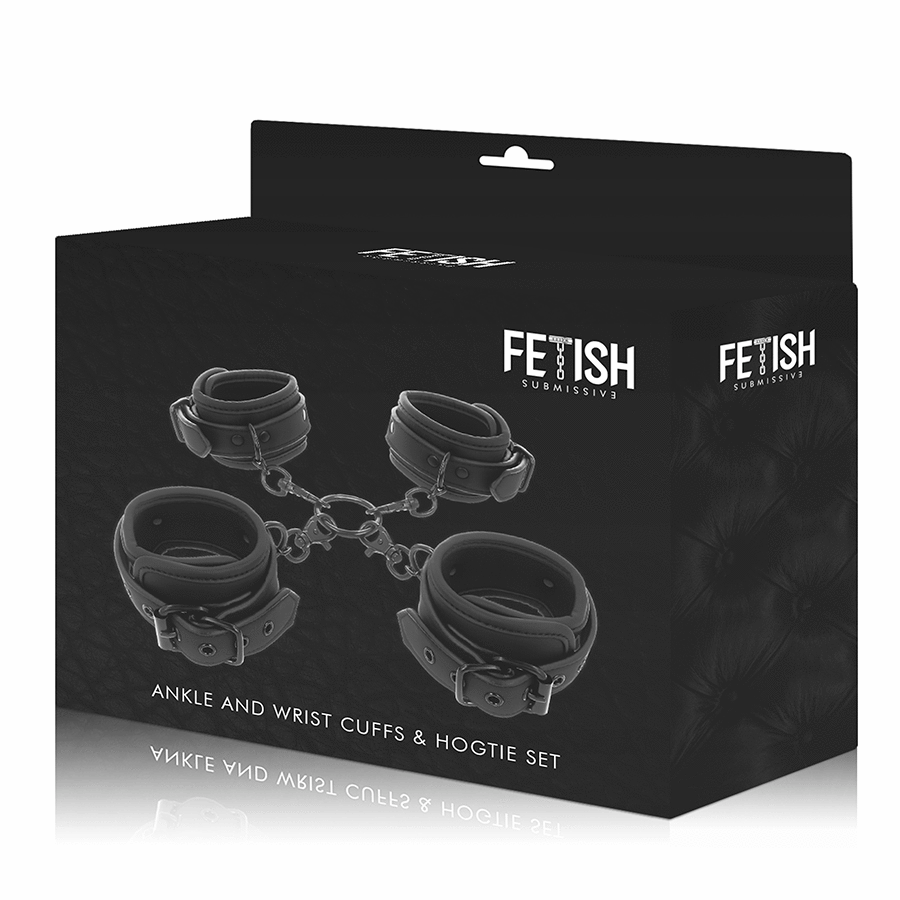 FETISH SUBMISSIVE - SET ESPOSAS MANOS Y TOBILLOS CON FORRO DE NEOPRENO